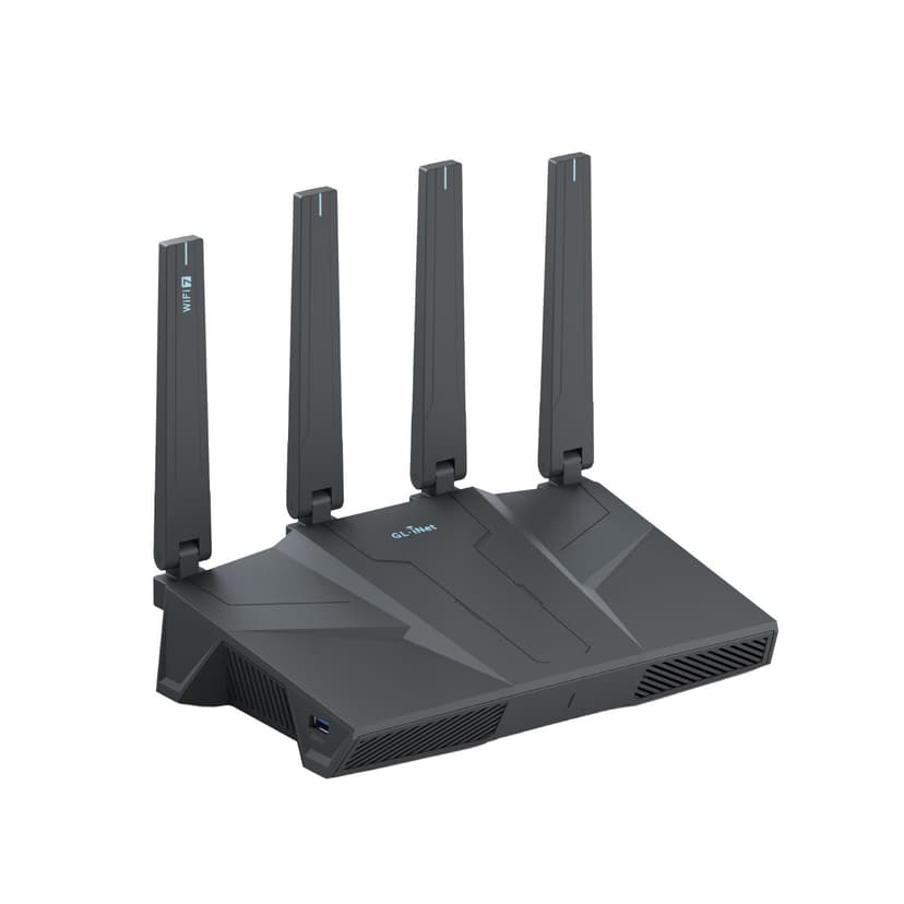 GL.iNet GL-BE6500 (Flint 3e) WiFi 7 Router, High-Speed WiFi Router for Wireless Internet w/VPN, 5 x 2.5G Ethernet Port for Fiber Optic Modem, Long Range Large Home, Business & Gaming Computer Routers