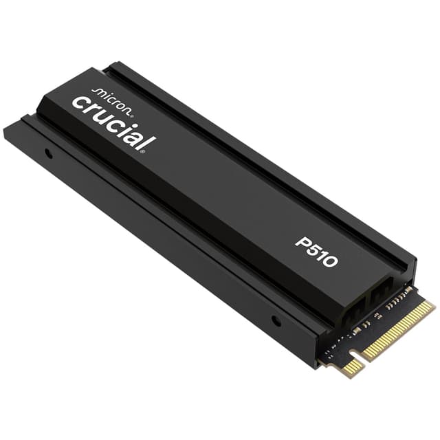 Crucial P510 PCIe Gen5 NVMe 1TB SSD with Heatsink, Up to 11,000MB/s, TLC NAND, Laptop & Desktop (PC) Compatible, for Gamers & Creatives, Solid State Drive – CT1000P510SSD5-01
