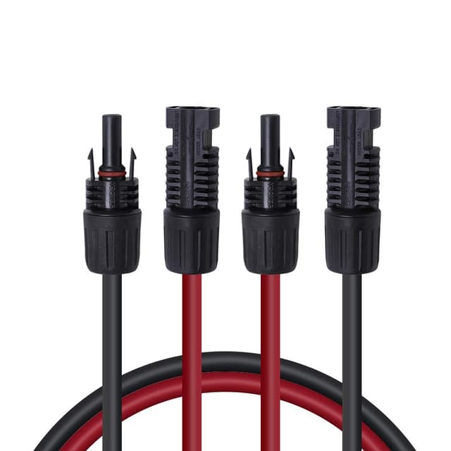 Renogy 10FT 12AWG Solar Panel Extension Cable with Female and Male Connectors, 10Ft. 12AWG, 1 Pair 10' 12 Gauge Red and Black