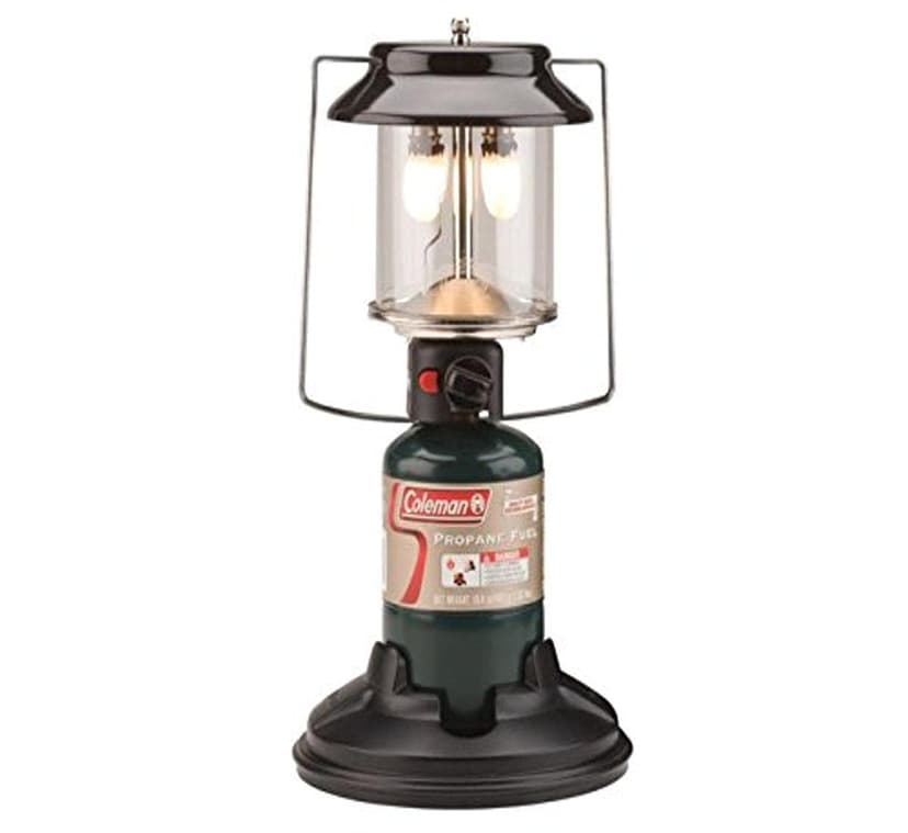 Coleman QuickPack 2-Mantle Propane Lantern with Carry Case 1000 Lumens Lantern with Adjustable Brightness & Push-Button Starter No Matches Needed Great for Camping Power Outage & More