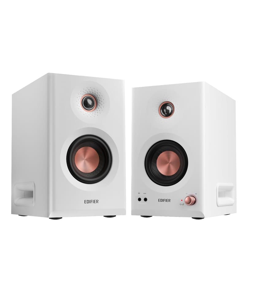 Edifier MR5 2.0 Studio Monitor Bookshelf Speakers, 110W(RMS), Hi-Res Audio, Bluetooth 6.0, 3-Way Active Design, Room Compensation, XLR/TRS/RCA Inputs, Compact Size for Home Studio & Music - White