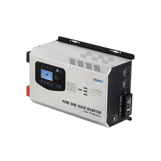 Ampinvt 3000W Peak 9000W Pure Sine Wave Power Inverter Charger,DC 12V to 120V AC for Home RV Camper with LCD Display,Low Frequency Power Inverter