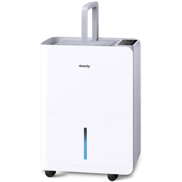 3500 Sq.Ft Basement Dehumidifier,AEOCKY Max 50 Pint/D Drain Hose Dehumidifier for Home,Bedroom,Bathroom,Room,Intelligent Humidistat,Quiet