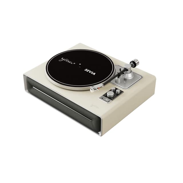 syitren SEVIA Record Player Vintage Turntable for Vinyl Records with Built-in Speakers Bluetooth Retro Phonograph