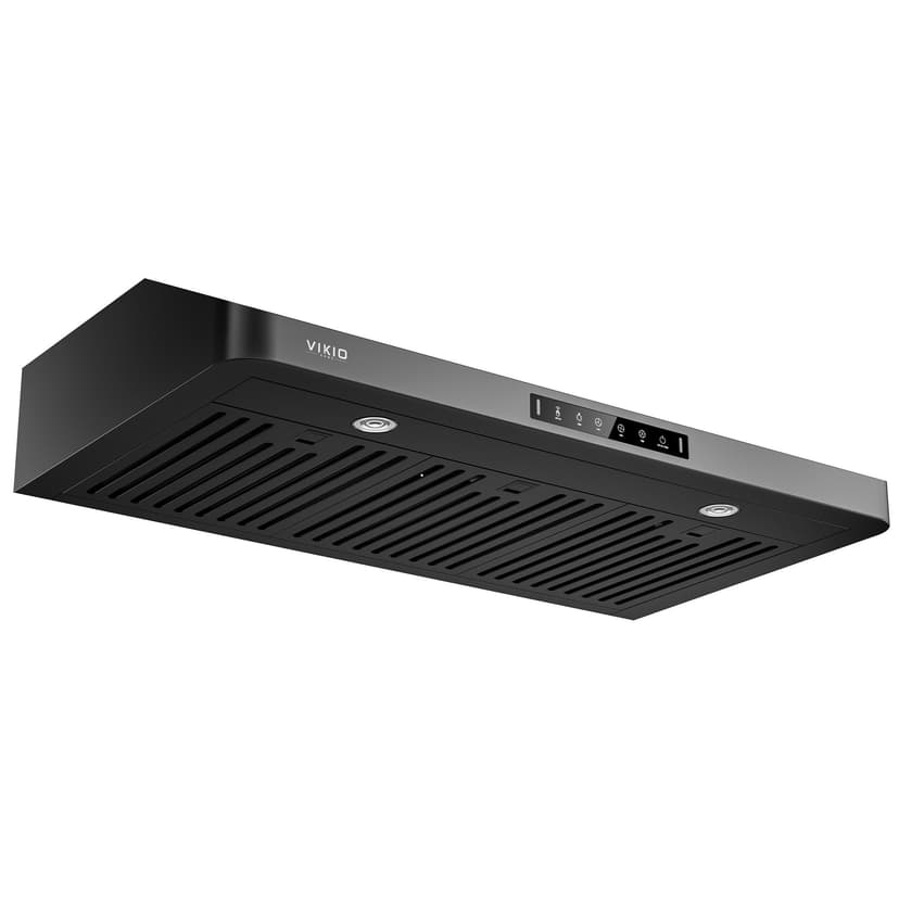 VIKIO HOME 36 inch Black Undercabinet Range Hood, 980CFM Kitchen Range Hood with 3-Speeds Gesture Sensing & Touch, Stainless Steel Kitchen Vent Hood with Permanent Baffle Filters, Top and Rear Vents