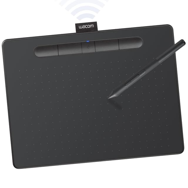 Wacom Intuos Medium Bluetooth Graphics Drawing Tablet, Portable for Teachers, Students and Creators, 4 Customizable ExpressKeys, Compatible with Chromebook Mac OS Android and Windows - Black