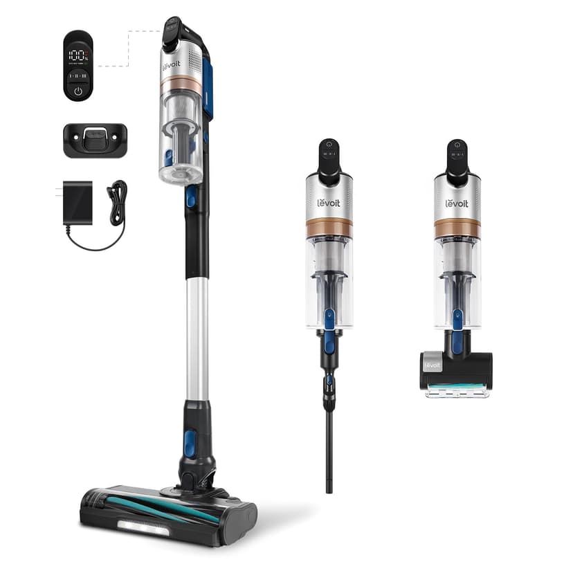LEVOIT Cordless Vacuum Cleaner with HEPA Filter, Stick Vac with Tangle-Resistant Design, Up to 60 Mins, Powerful Suction, Lightweight, Mini Motorized Brush, for Carpet, Hard Floor, Pet Hair, LVAC-300