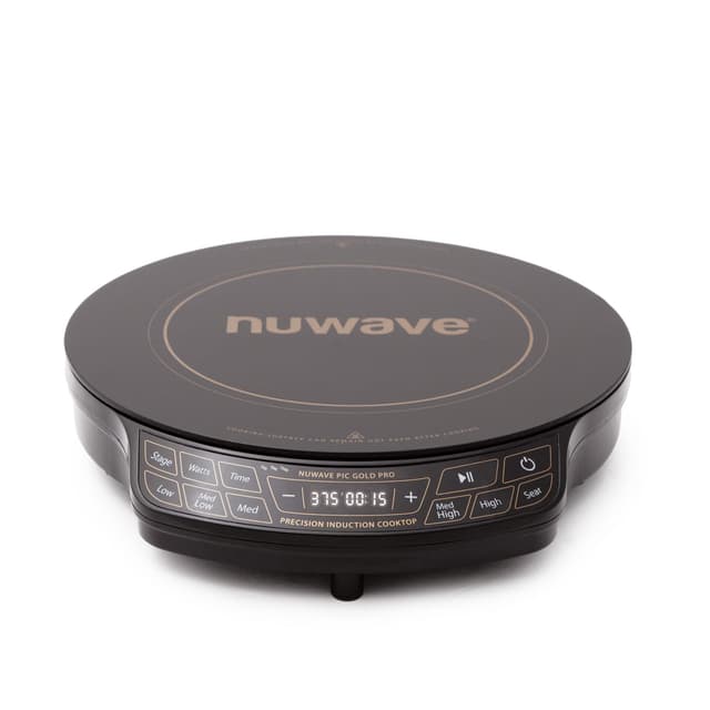 Nuwave Gold Pro Precision Induction Cooktop, Large 8” Heating Coil, 12” Heat-Resistant Cooking Surface, Adjustable Wattages,100°F to 575°F, Portable, Built-In Safety Auto Shut Off