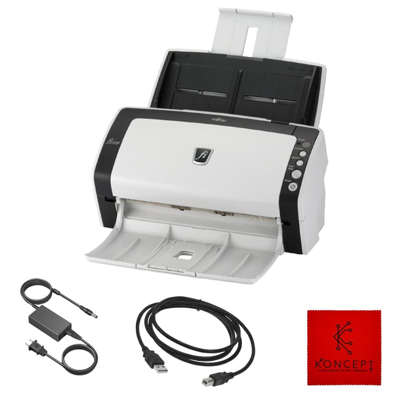 FI-6130Z Fujitsu Duplex Sheet-Fed Receipt Document Scanner with 24V & USB 2.0 Cable (Renewed)