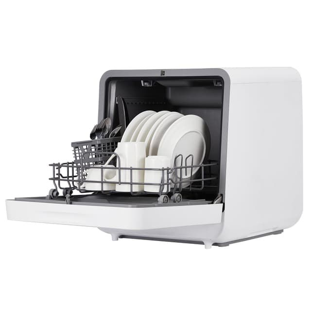 Portable Countertop Dishwasher with Large Capacity - No Installation Needed, Dual Water Intake (Direct Connect & Auto-Fill), Quick Hot Air Drying System, LED Display, Perfect for Small Kitchens/Dorm
