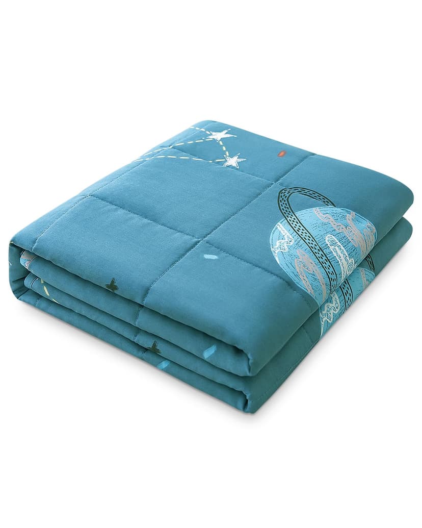 Sivio Weighted Blanket, Cotton Heavy Blanket for Calm, Soft and Breathable Weighted Throw, Moon and Star, 36" x 48" 3lbs