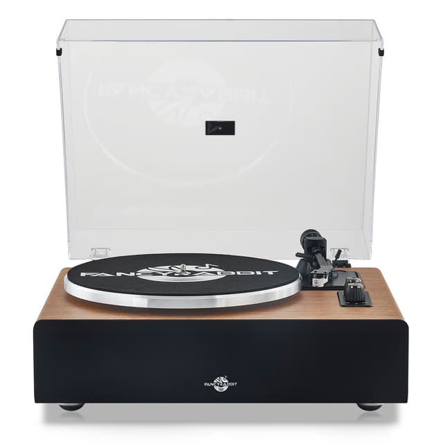 Record Player with Speaker, Vinyl Record Turntable with Magnetic Cartridge for Home Decoration and Entertainment, Vinyl Record Player Suitable for Christmas or Birthday Gift (H2410-Walnut)