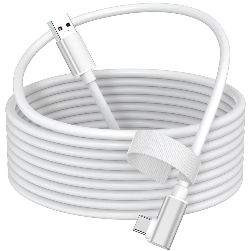ACANDYA Link Cable 16FT for PCVR Compatible with Meta Oculus Quest 3S Quest 3 2 Pro Pico 4 Accessories and PC SteamVR, High Speed PC Data Transfer, USB 3.1 to USB C Cable for VR Headset White