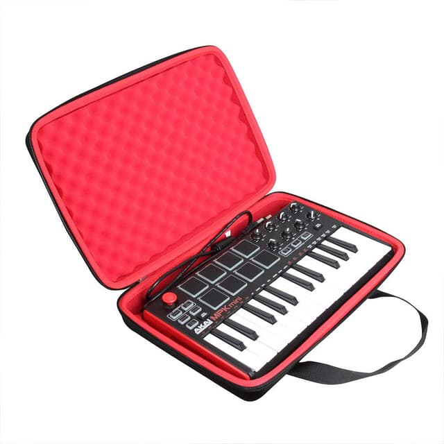 Hermitshell Hard Travel Case Professional MPK Mini MKII 25-Key Portable USB MIDI Keyboard (Black+Red)