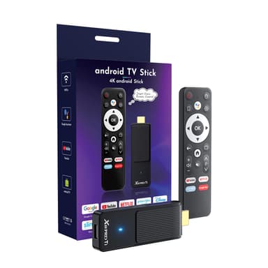 GREVA Android TV Stick 4K Ultra HD Streaming Device, 2025 Latest Android 14.0 TV Stick with Voice Assistant Remote Control, RK3518 2GB 16GB 2.4G/5G WiFi6 BT 5.0 HDR Streaming Media Player for Smart TV