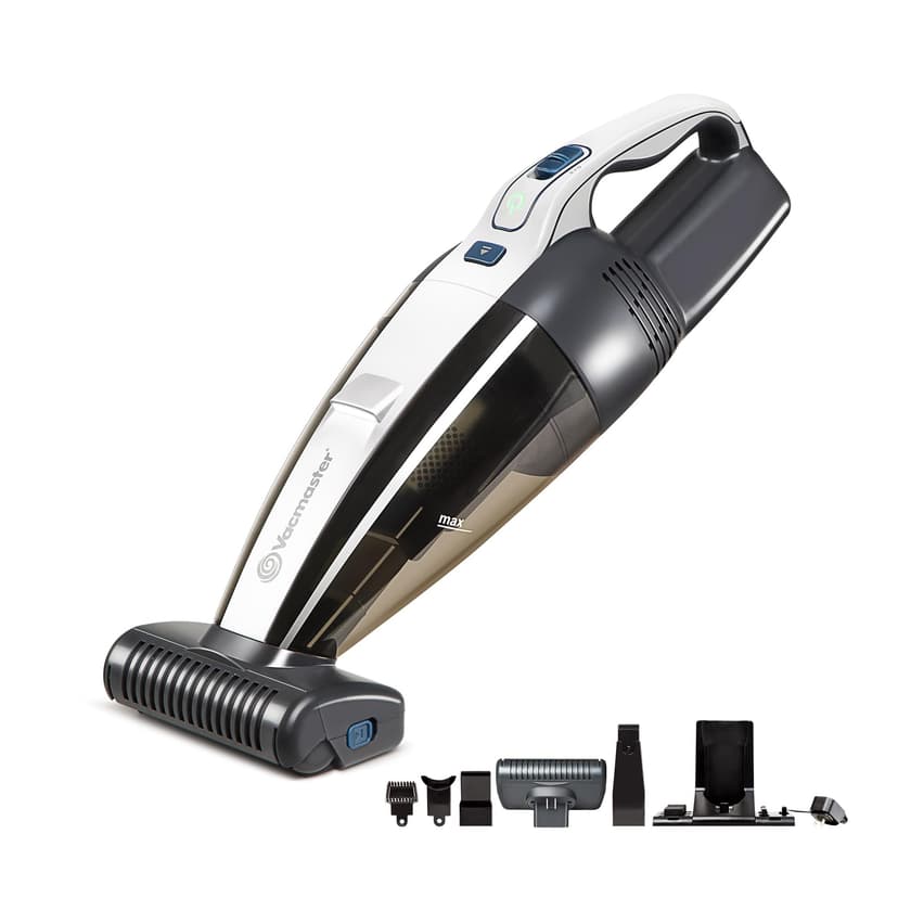 Vacmaster Pet Hair Cordless Hand Vacuum with Motorized Nozzle, 2-Speeds, LED Light, for Home & Car, Dusting Brush, Precision Nozzle, and Crevice Tool