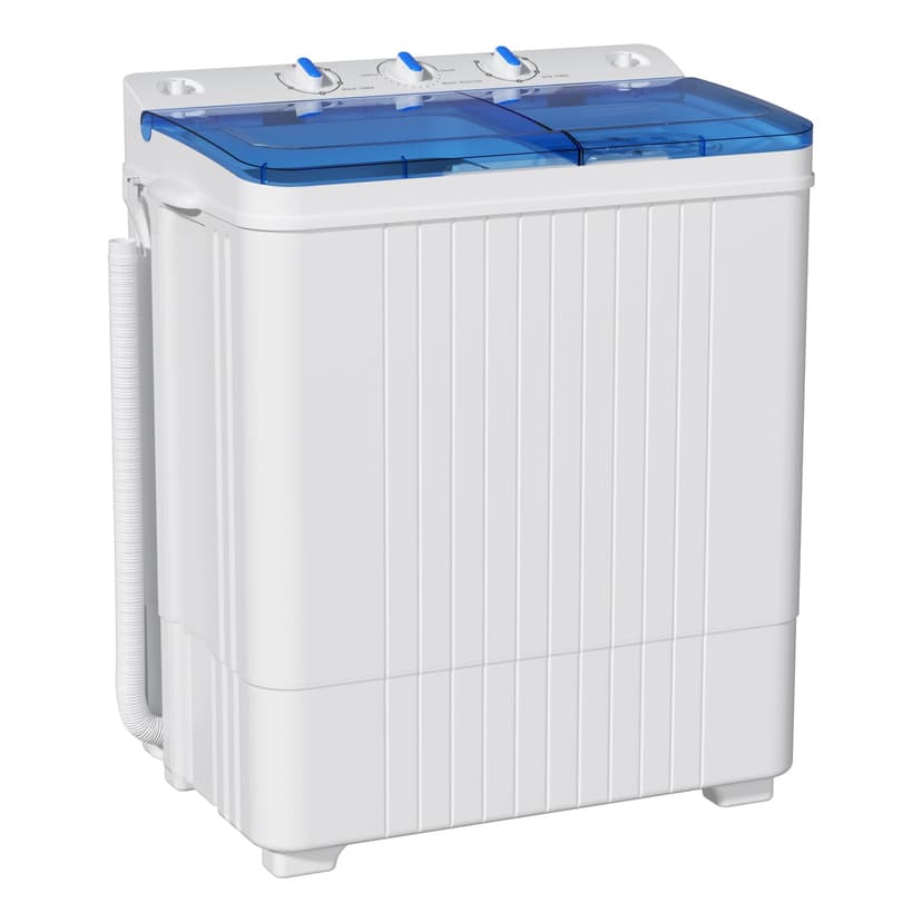 INTERGREAT Portable Washing Machine, 28lbs Compact Washer(18lbs) and Dryer(10lbs) Combo with Timer Knobs, Twin Tub Mini Laundry Portable Washer for Apartments, Dorm, Rv, Camping, Blue