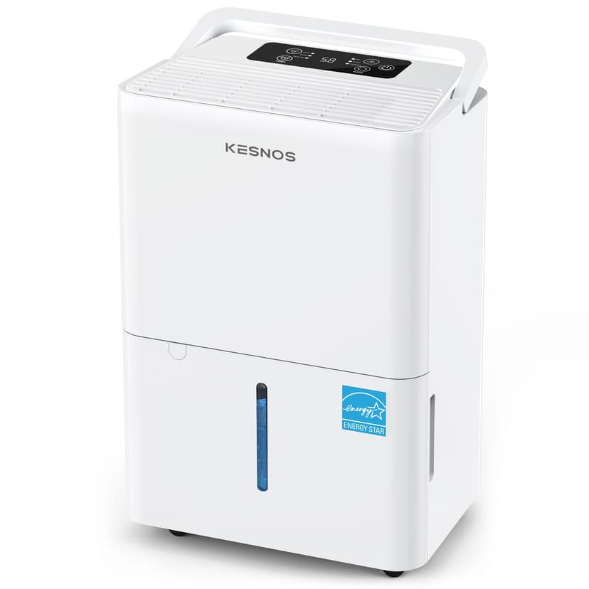 Kesnos 2,500 Sq. Ft. Energy Star 2025 Dehumidifier for Home & Basement, Ideal for Bedroom with Ultra Quiet 36 dB, 0.39-Gallon Water Tank with Drain Hose, 4 Pre-Set Modes, Auto Defrost, Timer