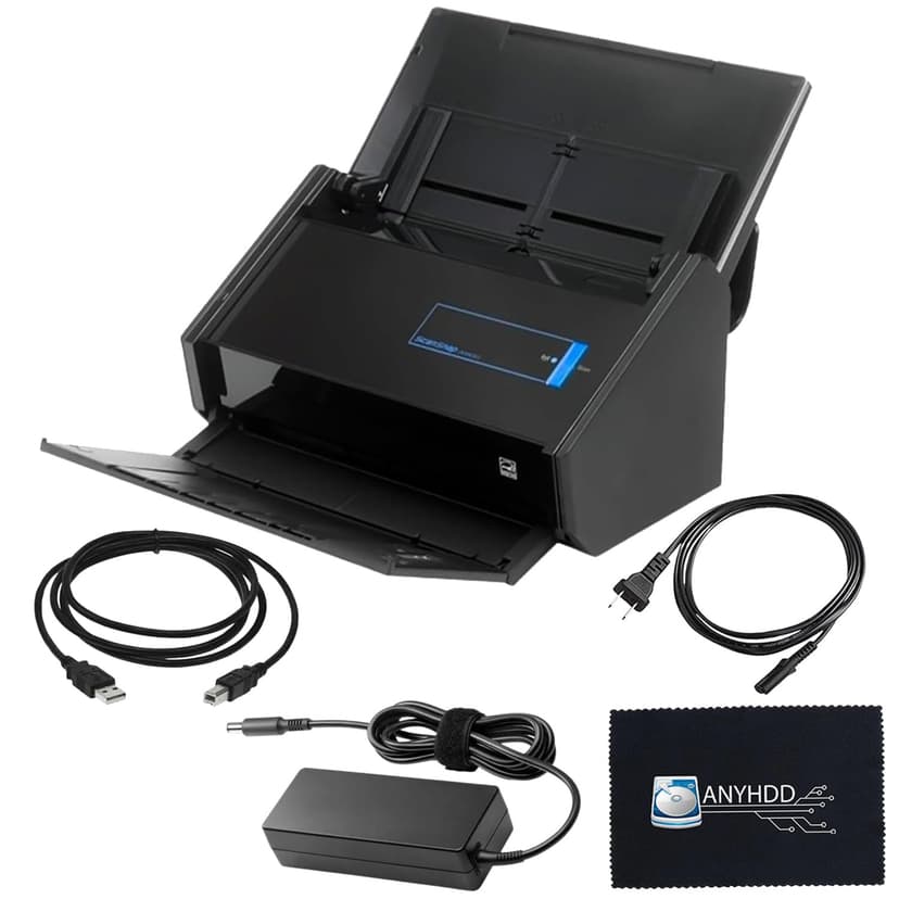 IX500 Scansnap Receipt Scanner - 1 Year Warranty, USB High Speed Cloud Enabled Document & Photo Scanner for Mac & PC - ADF with Duplex Scanning w/ 16V, USB 3.0 Cable, Cloth (Renewed)