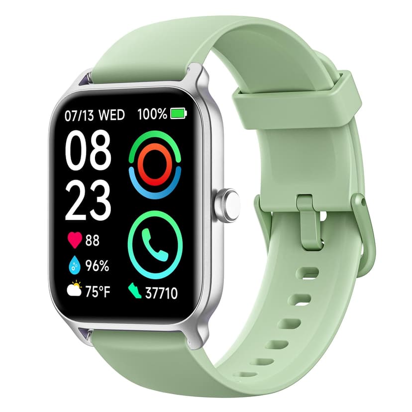 Fitpolo Smart Watch for Men Women Android, Alexa Built-in [1.8" HD Screen] IP68 Waterproof Fitness Watch Bluetooth Call for Android & iPhone with Heart Rate/Sleep/SpO2 Monitor - Green