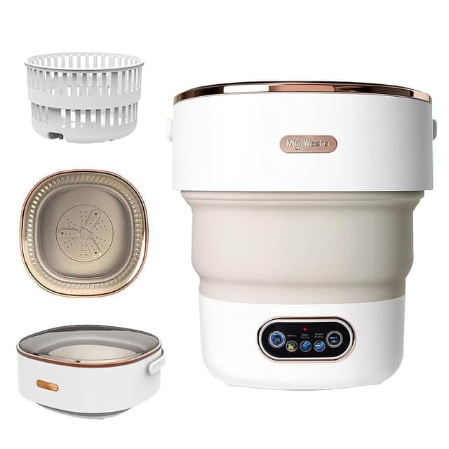 Portable Washing Machine,15L Collapsible Mini Washer with 3 Cleaning Modes Drain Basket Small Foldable Laundry Machine for Travel Camping Dorms RVs Apartments Baby Clothes Underwear Socks Delicates