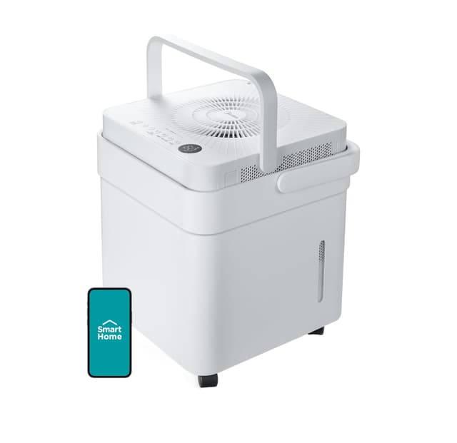 Midea Cube 35 Pint Dehumidifier for Basement and Rooms at Home for up to 3,500 Sq. Ft., Smart Control, Compatible with Alexa (White), Drain Hose Included