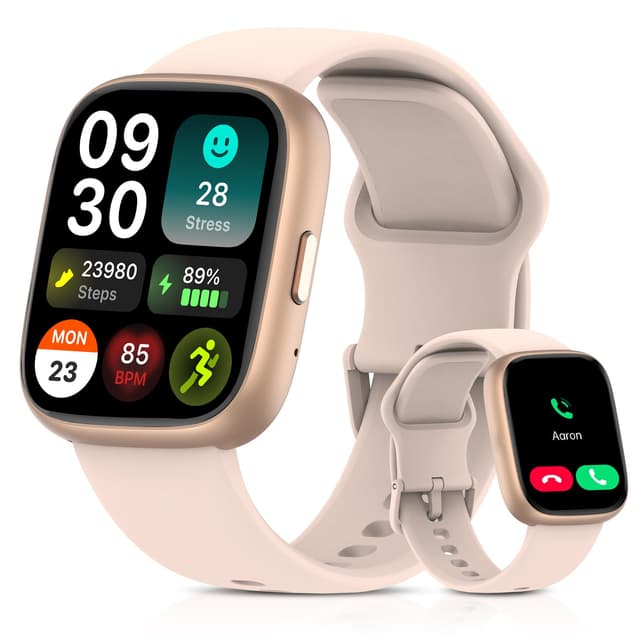 EchoByte 2026 Upgraded Smart Watch Alexa Built-in【1.83" HD Touchscreen】【BT5.3 Call, 100+ Sports Modes & IP68 Waterproof】 Fitness Tracker 24/7 Heart & Sleep Monitor for Android iOS Men Women