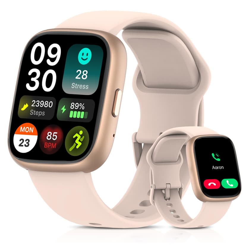 EchoByte 2026 Upgraded Smart Watch Alexa Built-in【1.83" HD Touchscreen】【BT5.3 Call, 100+ Sports Modes & IP68 Waterproof】 Fitness Tracker 24/7 Heart & Sleep Monitor for Android iOS Men Women