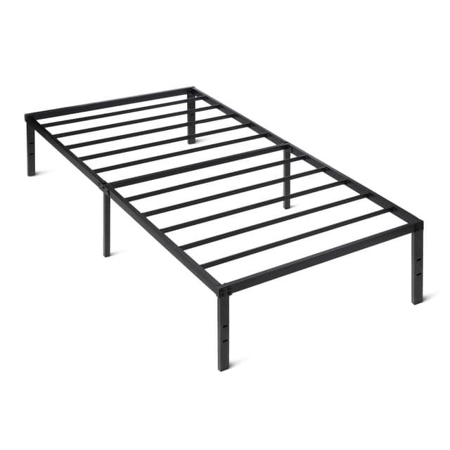 Amazon Basics Metal Bed Frame, Non-Foldable Platform Bed, Easy Assembly, Twin, 39W x 75L x 14H in, Black