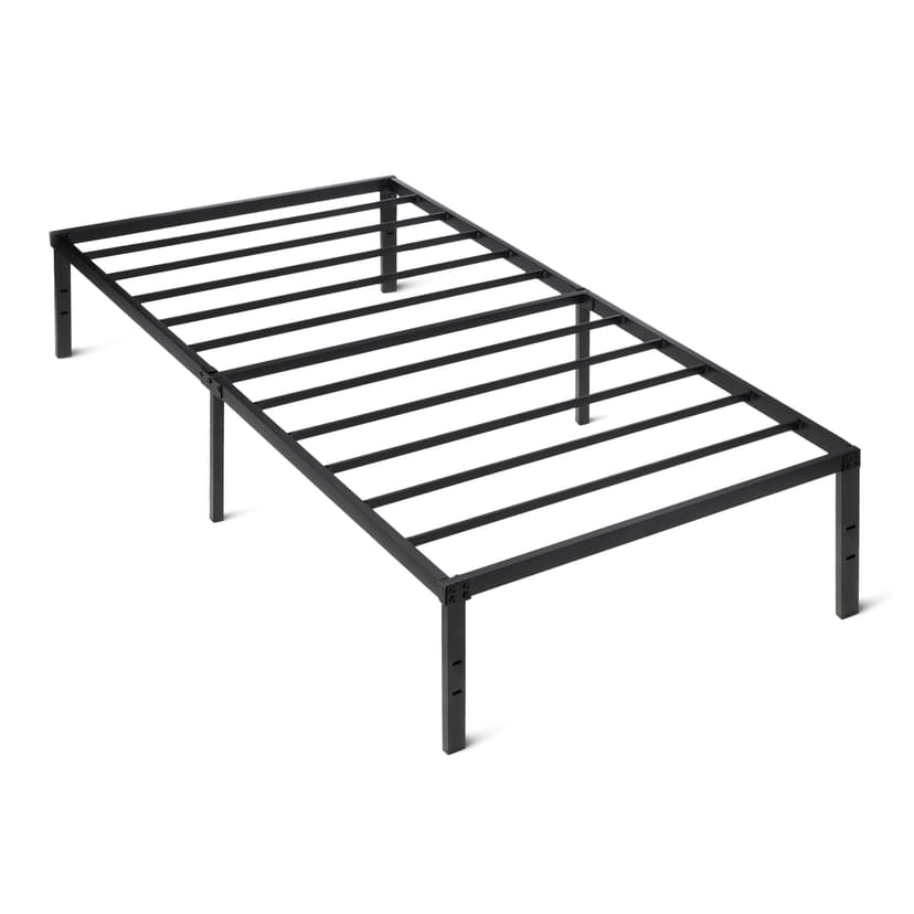 Amazon Basics Metal Bed Frame, Non-Foldable Platform Bed, Easy Assembly, Twin, 39W x 75L x 14H in, Black