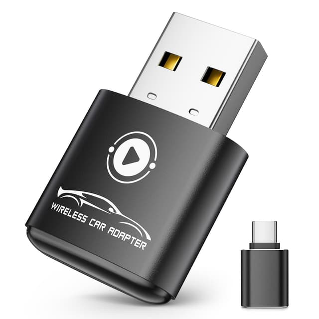 Wireless CarPlay Adapter for Apple iPhone（2026 Upgraded） Mini Design, Converts Factory Wired to Wireless Adapter for CarPlay, Plug and Play, Auto Connect Fast and Stable(Black)