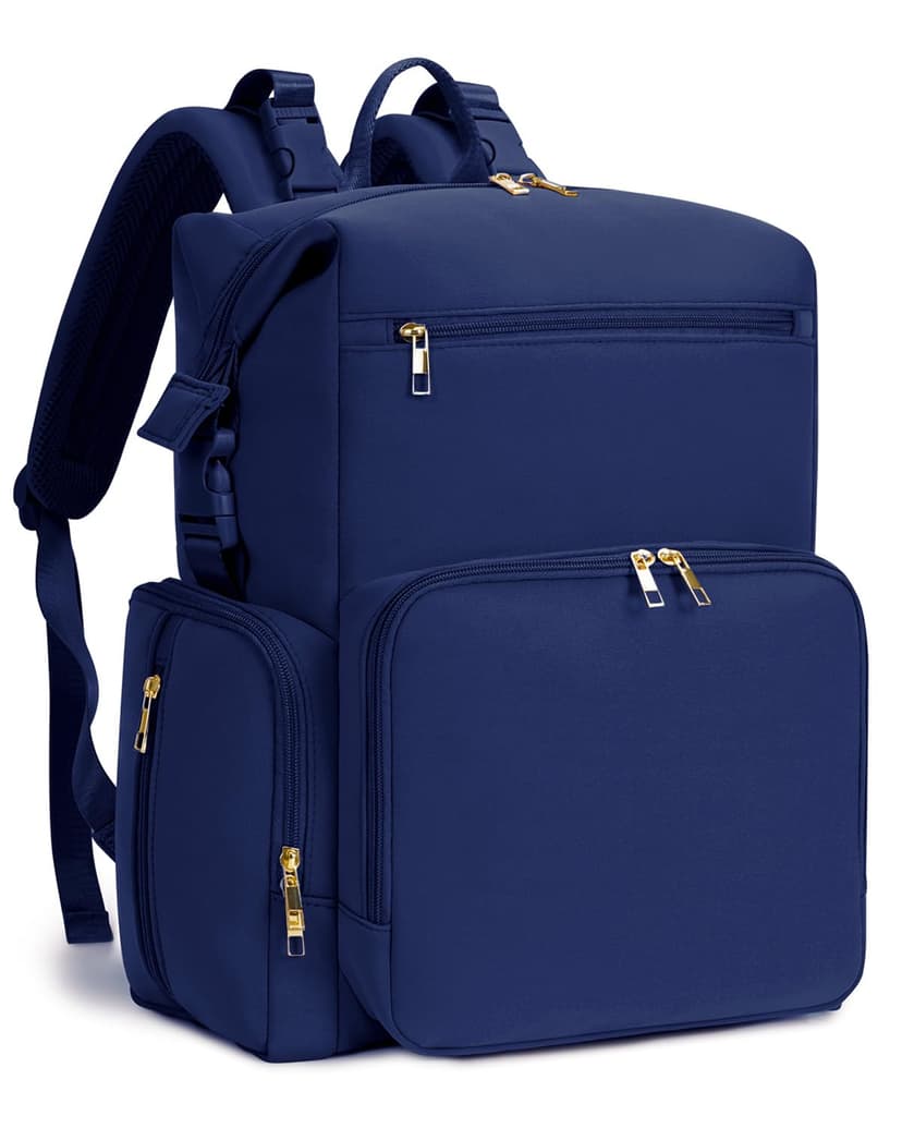 CEI-CEI Neoprene Diaper Bag Backpack with Insulated Pockets, Large Newborn Baby Maternity Bags Travel Tote with Changing Pad (Dark Blue)