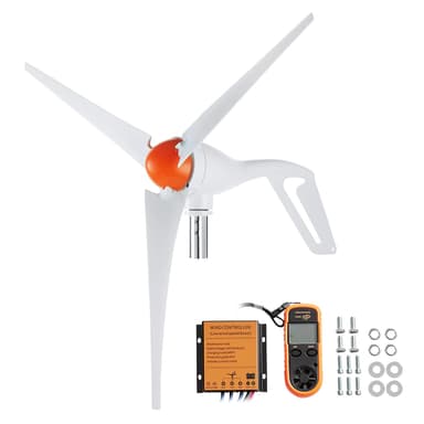 VEVOR 12V-500W Wind Turbine Generator Kit with Anemometer, 3-Blade Wind Power Generator, MPPT Controller & Adjustable Windward Direction, Suitable for Home, RVs, Boats, Farm
