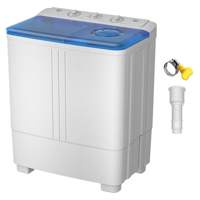 VCJ Portable Washing Machine, Twin Tub Washing Machine Laundry Compact Washer spinner Combo with 20lbs capacity, 12Lbs Washer and 8Lbs Spinner dryer for Apartments RVs and Dorms