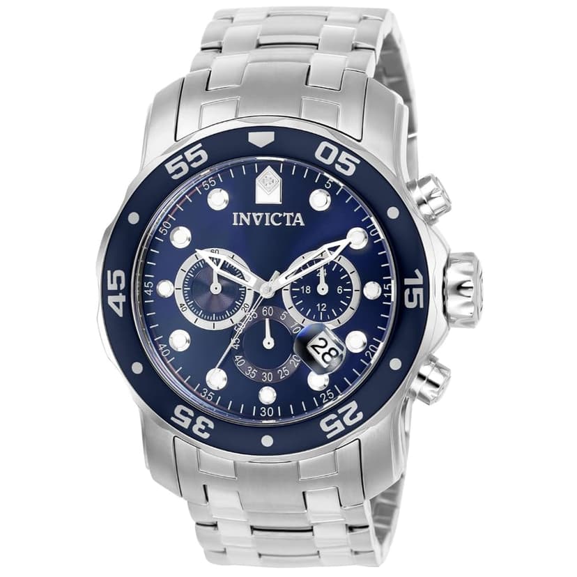 Invicta Men's 0070 "Pro Diver Collection" Stainless Steel and Blue Dial Watch
