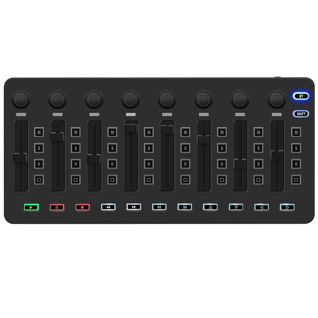 Wireless Midi Controller Mixer, Bluetooth Semi Weighted Professional dynamic keybed 8 Knobs and Music Production,Software Included (Black Mixer)