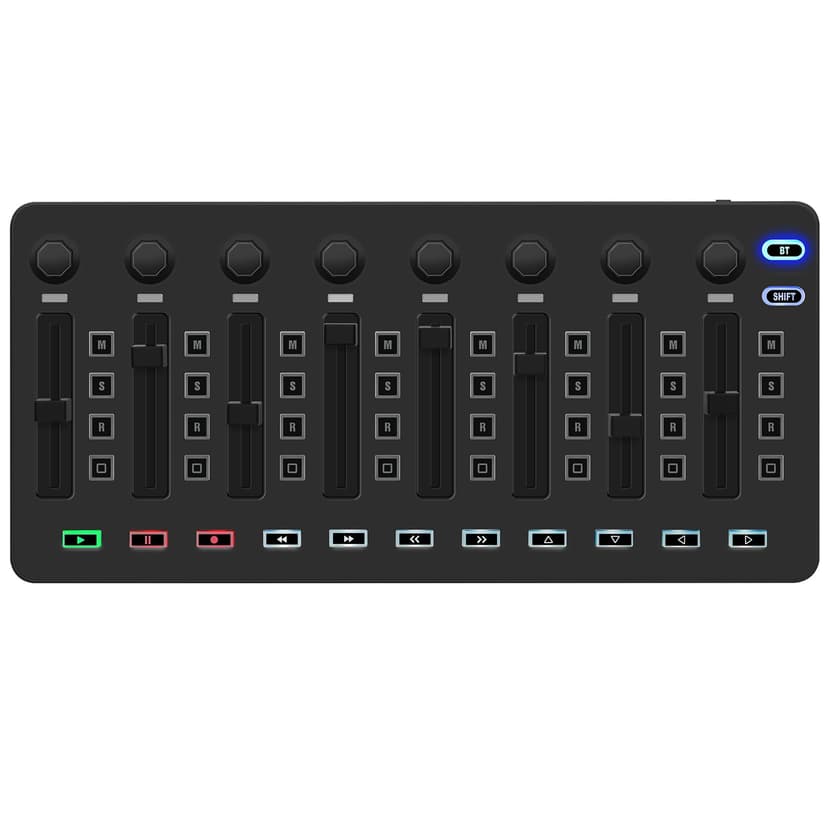 Wireless Midi Controller Mixer, Bluetooth Semi Weighted Professional dynamic keybed 8 Knobs and Music Production,Software Included (Black Mixer)