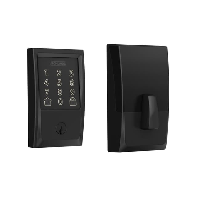 Schlage Encode Smart WiFi Deadbolt Lock for Front Door - Keyless Entry with App or Touchscreen - Works with Alexa, Hey Google, & Airbnb - Create Codes for Guests - Matte Black