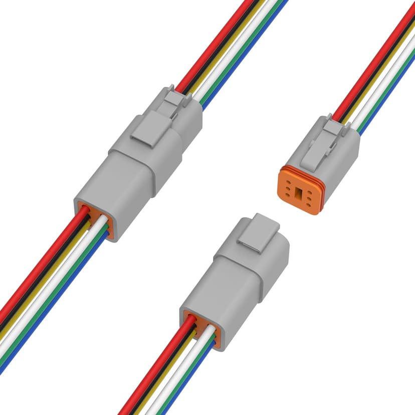 Newdeli Deutsch 6 Pin Connector Kit Waterproof Electrical Connector 16 AWG Male and Female Automotive Wire Connectors for Car Truck Boat, Dt Connector 2 Sets