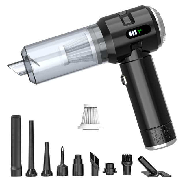 Sycoodeal Handheld Car Vacuum Cleaner, 25000PA Strong Cyclonic Suction Portable Mini Vacuum Cordless with Digital Display Lightweight Handheld for Pet Hair, Car, Home, Office, Kitchen(Silver)