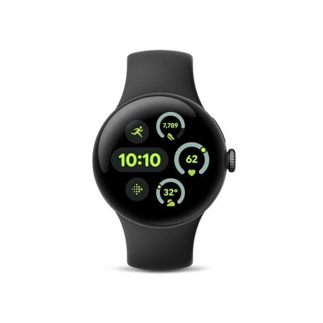 Google Pixel Watch 3 (41mm) 2024 Model - Android Smartwatch, Heart Rate Tracking, Fitbit Advanced Running, Fitness Insights, 24-Hour Battery - Matte Black Aluminum Case - Obsidian Band - Wi-Fi
