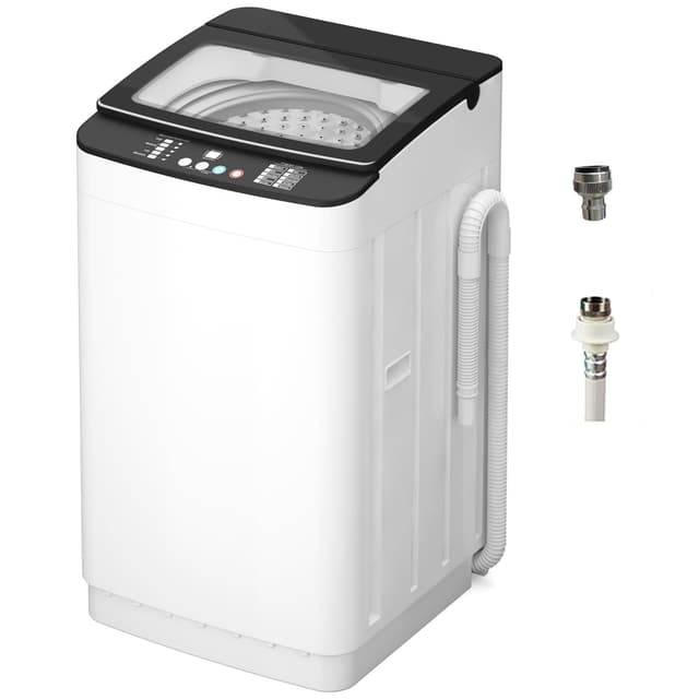VCJ Portable Washing Machine, 28 Lbs Full-Automatic Portable Washer with 10 Wash Cycles, 24 H Delays, LED Display, Electric Laundry Machine for Apartment, RVs, Dorms
