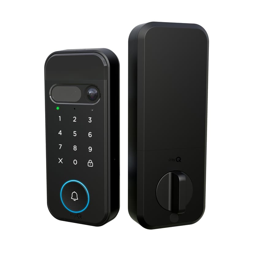 myQ Secure View™ 3-in-1 Smart Lock with 2K HDR Video Doorbell Camera, Face Access, Fingerprint Access, PIN & App Control — Intelligent Entry with Built-in Camera, Color Night Vision & Two-Way Audio
