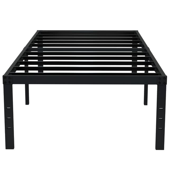 EMODA 18 Inch Twin XL Bed Frames No Box Spring Needed, Heavy Duty XL Twin Metal Platform Bed Frame with Tall Storage Space, Noise Free, Easy Assembly, Black