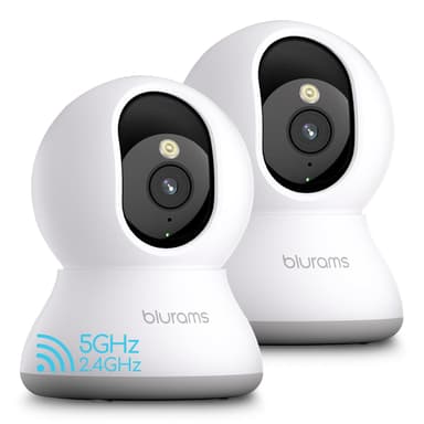 blurams 5G Cameras for Home Security, 2K Pet Camera with Phone App, 360° PTZ Indoor Camera w/Dual-Band WiFi6, Free Human/Motion/Sound Detection, 2-Way Talk, Night Vision, Compatible with Alexa, 2Pack