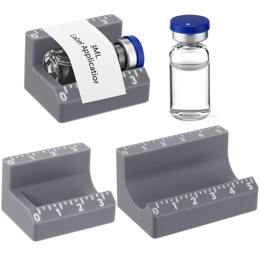 Fiwochic 2 Pcs Vial Label Applicator Bottle Labeling Application Tool for Small Jars Essential Oils Containers Bottles(Grey,3ml and 10ml)