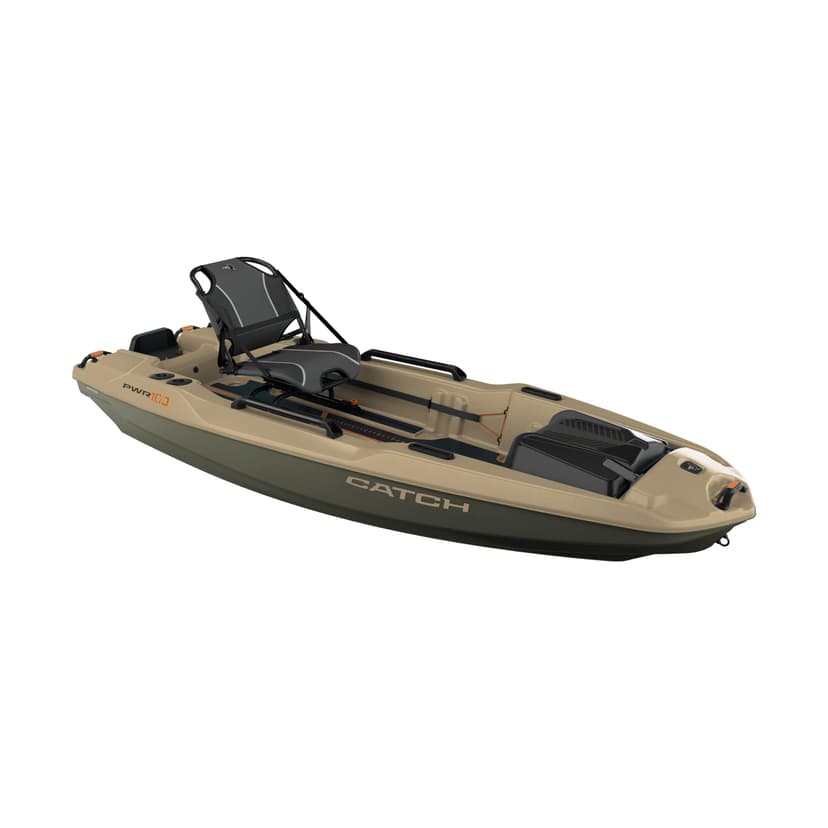 Pelican Catch PWR 100 - Sit-on-Top Fishing Kayak - Ergo360 Seating System - 10 ft - Light Kaki
