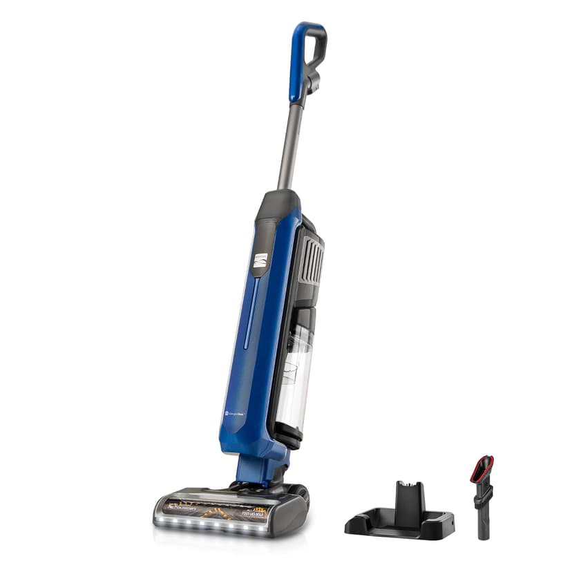 Kenmore CU5001 Litening Cordless Upright Vacuum with Lift-Up & Hair Eliminator Nozzle, Brushless Motor, HEPA Filter & LED Display for Low-Pile Carpets, Rugs, Hard Floors & Pets, Blue