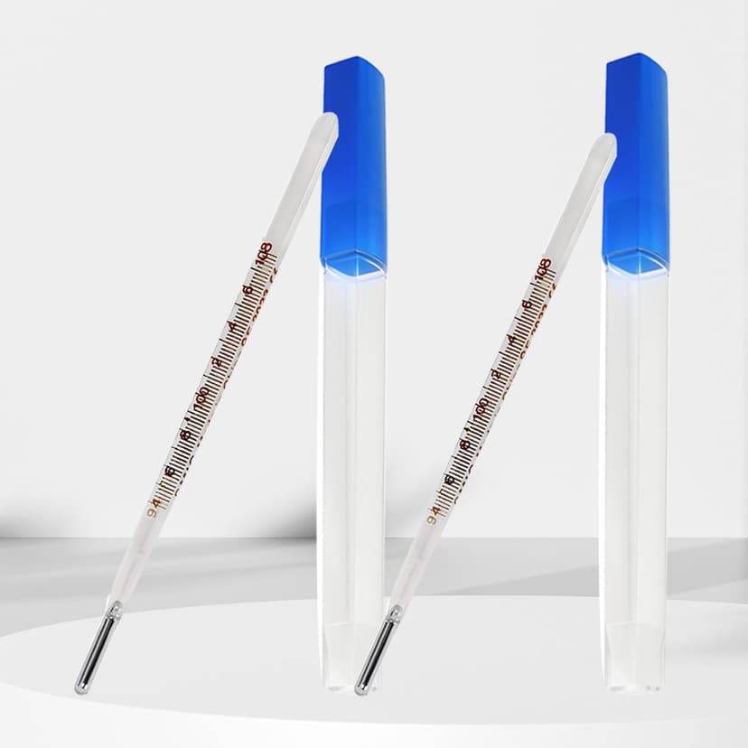 ℉ Oral Thermometer for Adults and Kids 2PCS - Glass Thermometer for Rectal Temperature - Accurate Easy Reading - AiBi TECH