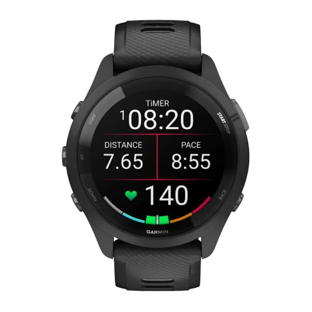 Garmin Forerunner 265 Running Smartwatch, Colorful AMOLED Display, Training Metrics and Recovery Insights, Black and Powder Gray